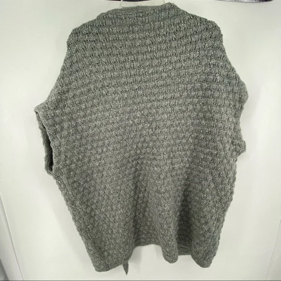 Anthropologie Seen Worn Kept Sz XS Grey Alpaca Chunky Vest Sweater - Picture 4 of 7